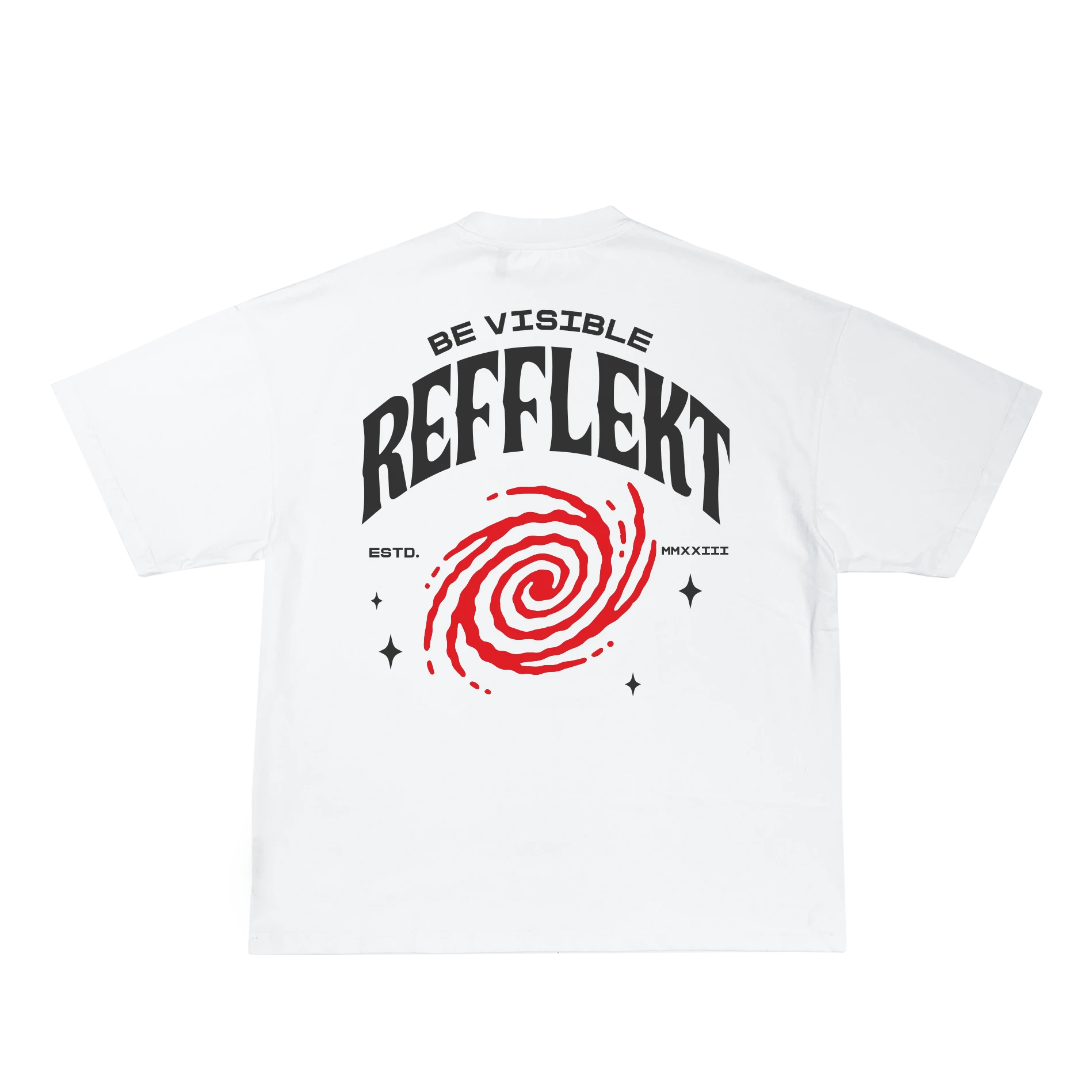 REFFLEKT biele Reflexné tričko Oversize DESIGN 06 zadná strana