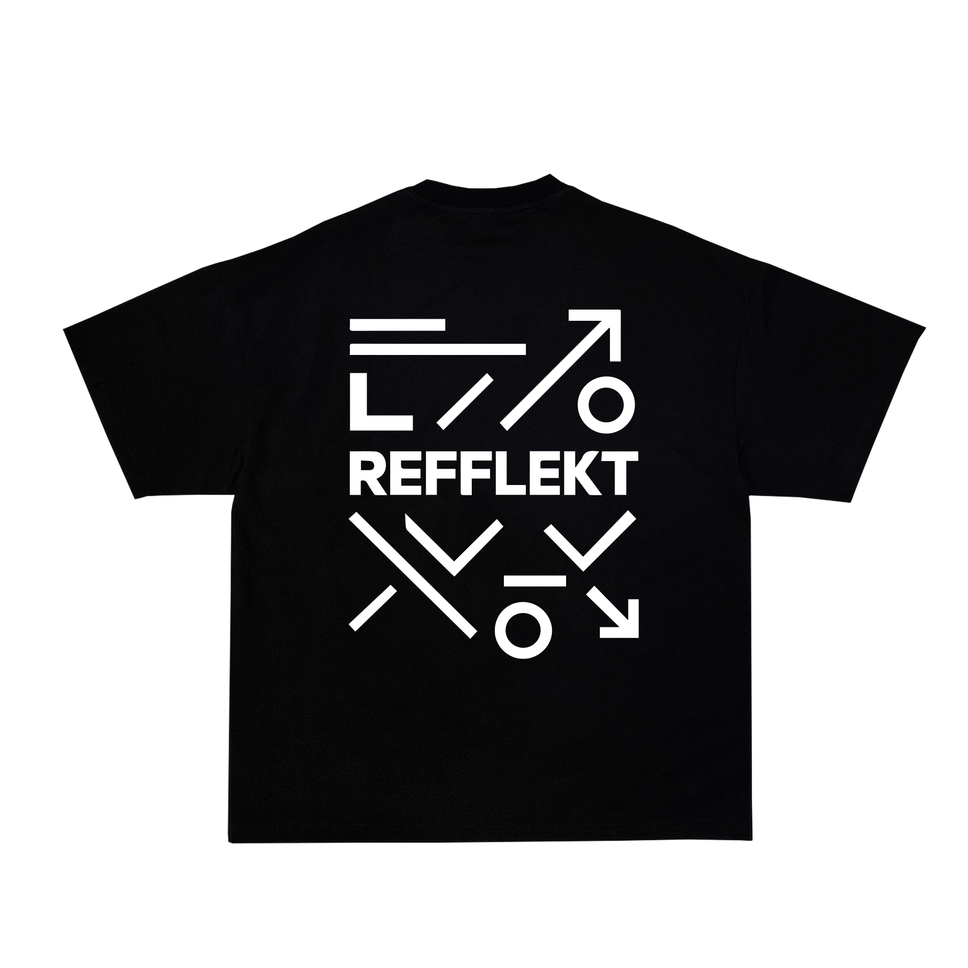 REFFLEKT čierne Reflexné tričko Oversize DESIGN 04 zadná strana