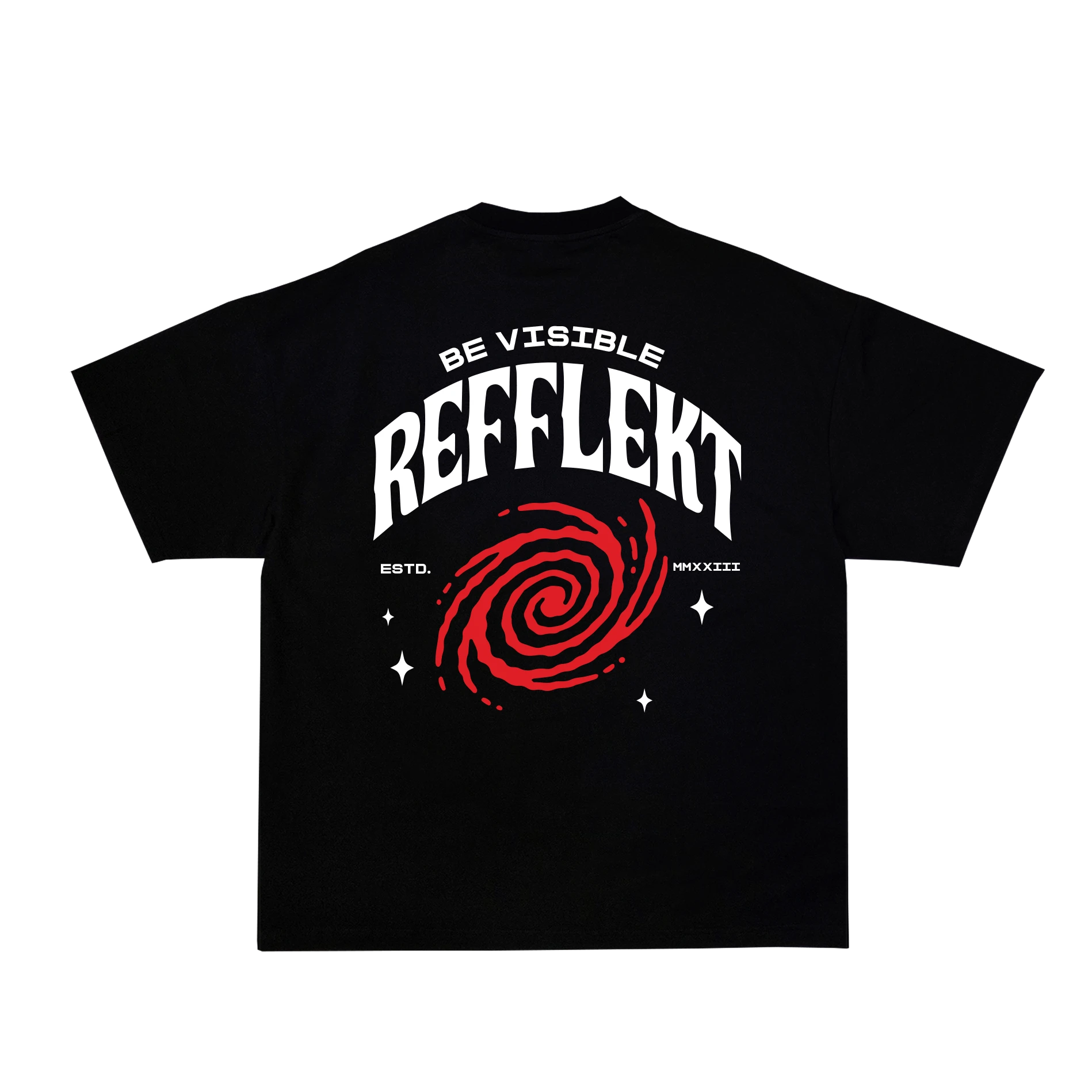 REFFLEKT čierne Reflexné tričko Oversize DESIGN 06 zadná strana